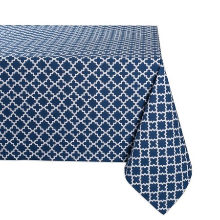 DESIGN IMPORTS 60 x 84 in. Nautical Blue Lattice Tablecloth CAMZ10469
